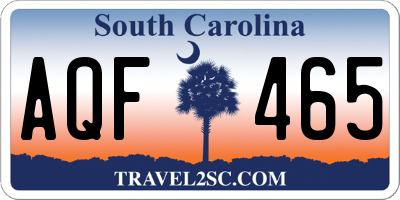 SC license plate AQF465