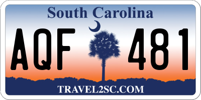 SC license plate AQF481