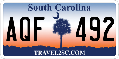 SC license plate AQF492