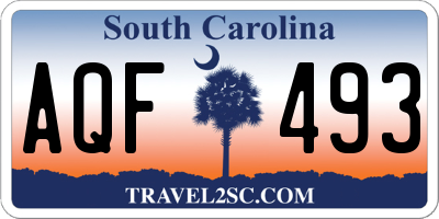 SC license plate AQF493