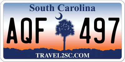 SC license plate AQF497