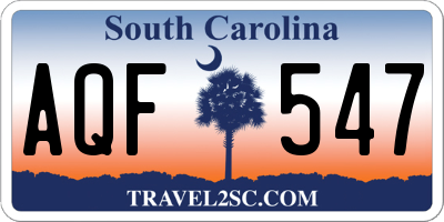 SC license plate AQF547