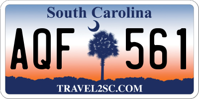 SC license plate AQF561