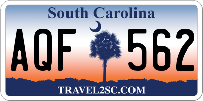 SC license plate AQF562