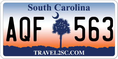 SC license plate AQF563