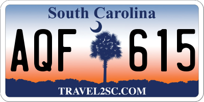 SC license plate AQF615