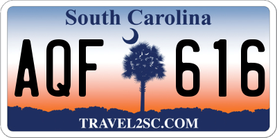 SC license plate AQF616