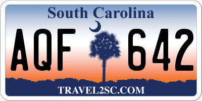 SC license plate AQF642