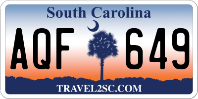 SC license plate AQF649