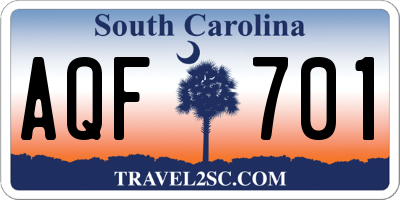 SC license plate AQF701