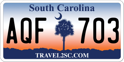 SC license plate AQF703