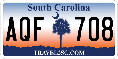 SC license plate AQF708