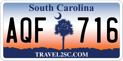 SC license plate AQF716