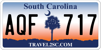 SC license plate AQF717