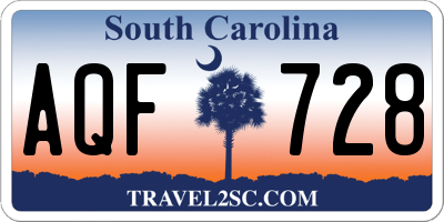 SC license plate AQF728