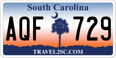 SC license plate AQF729