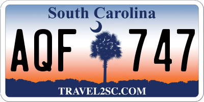 SC license plate AQF747