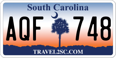 SC license plate AQF748