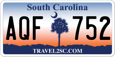 SC license plate AQF752