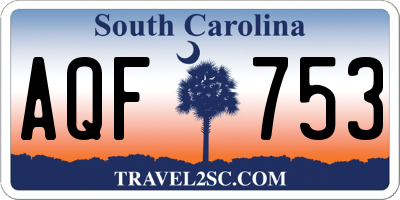 SC license plate AQF753