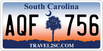 SC license plate AQF756