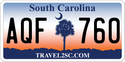 SC license plate AQF760