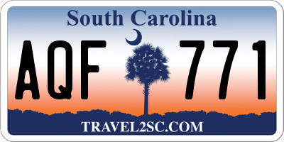 SC license plate AQF771