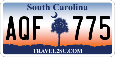 SC license plate AQF775