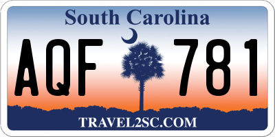 SC license plate AQF781