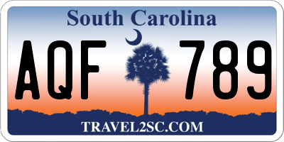 SC license plate AQF789