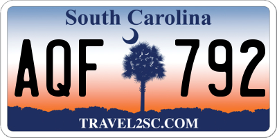SC license plate AQF792