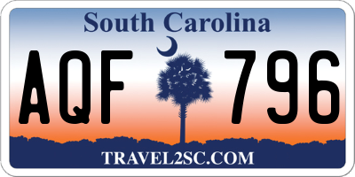 SC license plate AQF796