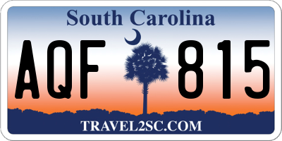 SC license plate AQF815