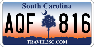 SC license plate AQF816