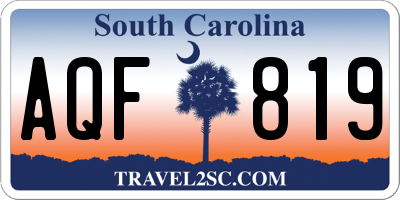 SC license plate AQF819