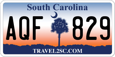 SC license plate AQF829
