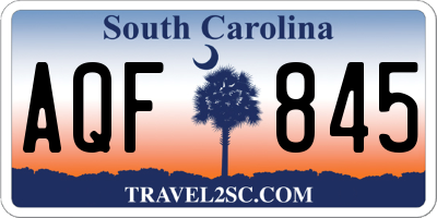 SC license plate AQF845