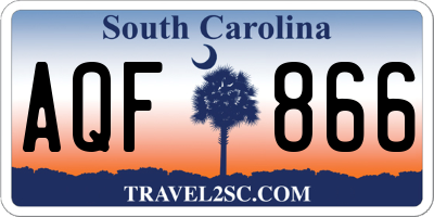 SC license plate AQF866