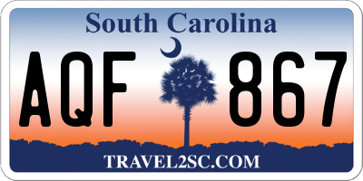 SC license plate AQF867