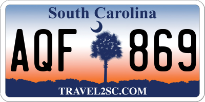 SC license plate AQF869