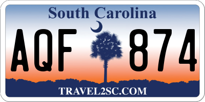 SC license plate AQF874