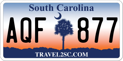 SC license plate AQF877