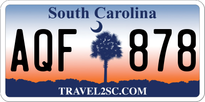 SC license plate AQF878