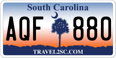 SC license plate AQF880