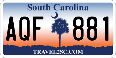 SC license plate AQF881