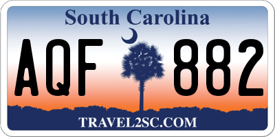 SC license plate AQF882