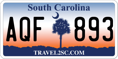 SC license plate AQF893