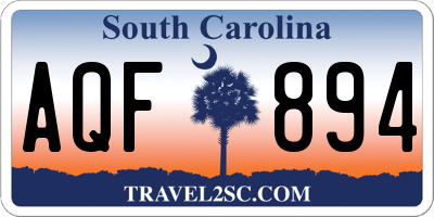 SC license plate AQF894