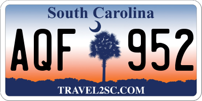 SC license plate AQF952