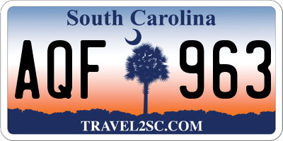 SC license plate AQF963